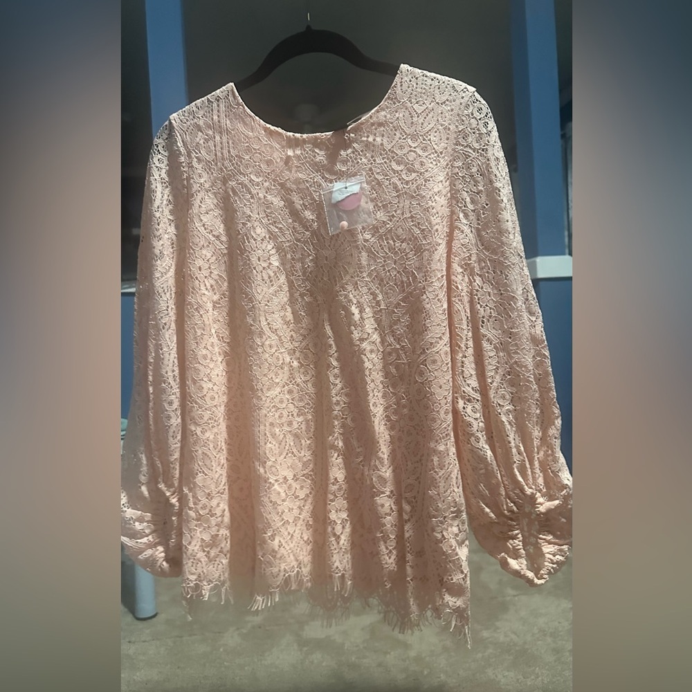 Worthington Lace Blouse - Soft Peach NWT